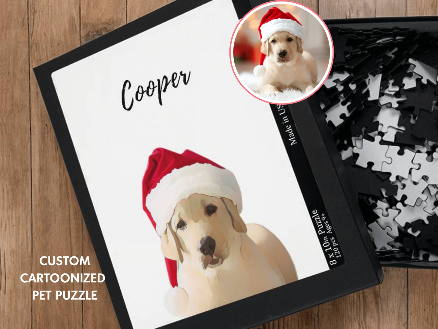 Custom Pet Portrait Puzzle | Dog Owner Christmas Gift | Cat Portrait Dogs And Puppies