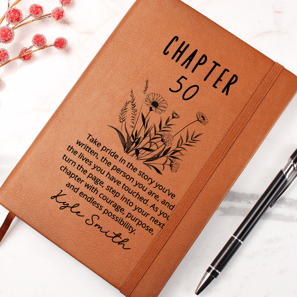 50th Birthday Gift Turning Fifty Notebook, 50 Years Old Gift for Her or Him, 50th Birthday Gift for Sister Aunt Bestie Coworker Name Journal