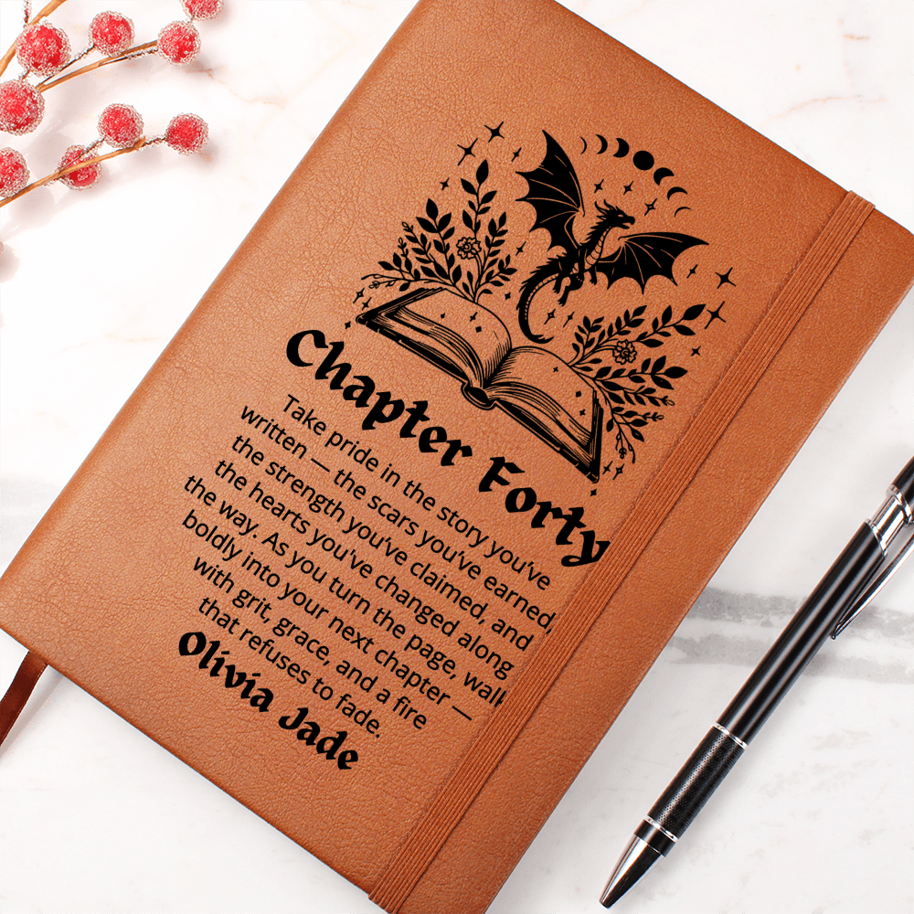 Forty Birthday Gift Best Friend Personalized Name Journal Gift for Her Bookish 40th Birthday Gift For Book Lovers Fortieth One More Chapter