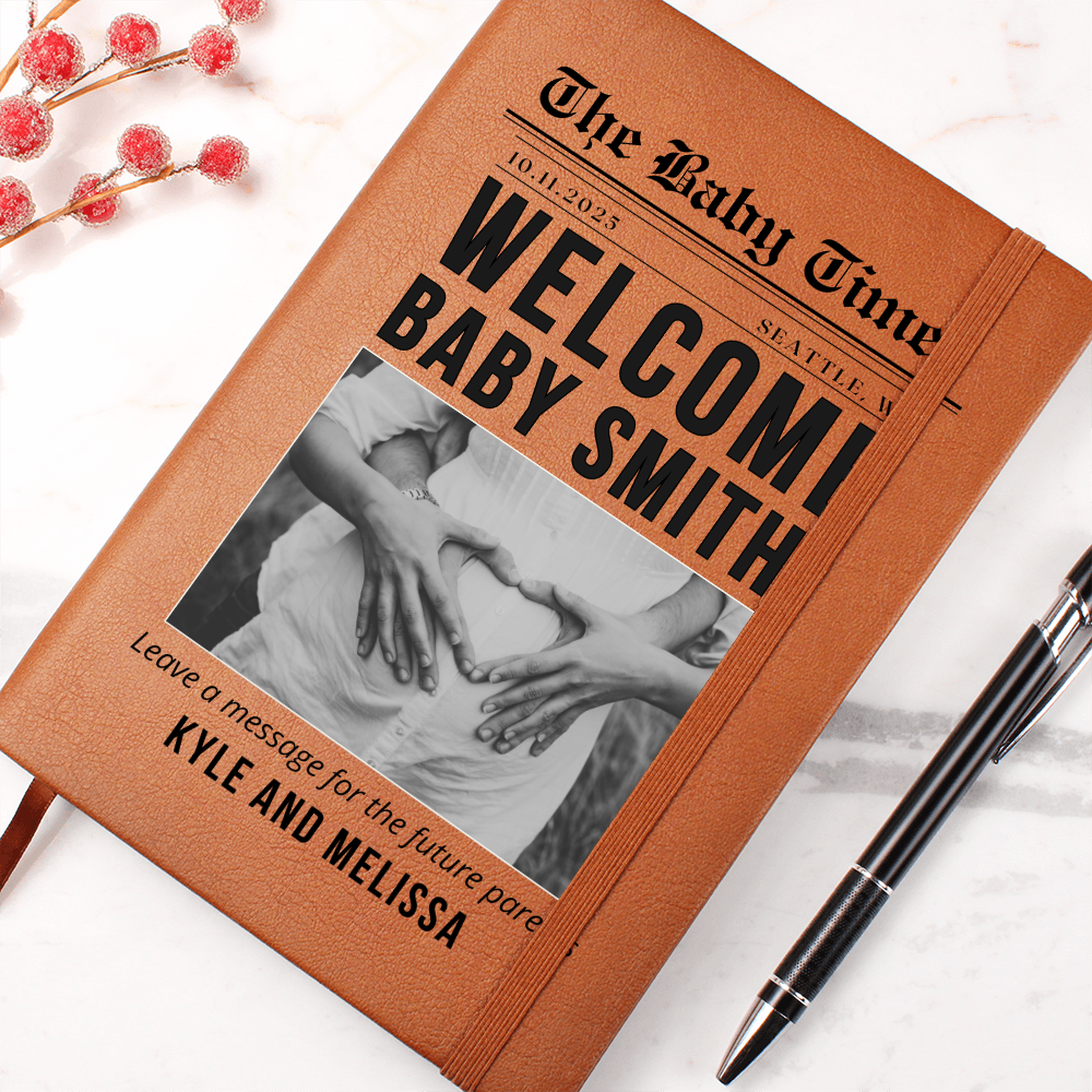 Baby Shower Guest Book- Welcome Baby Journal- Custom Guest Book- Personalized Name Journal- Wishes for Baby- Advice for Parents- Baby Advice