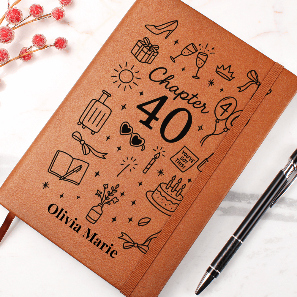 Chapter 40 Birthday Journal for Her – Custom 40th Birthday Gift for Women – Milestone Gift Idea – Turning 40 Keepsake Notebook
