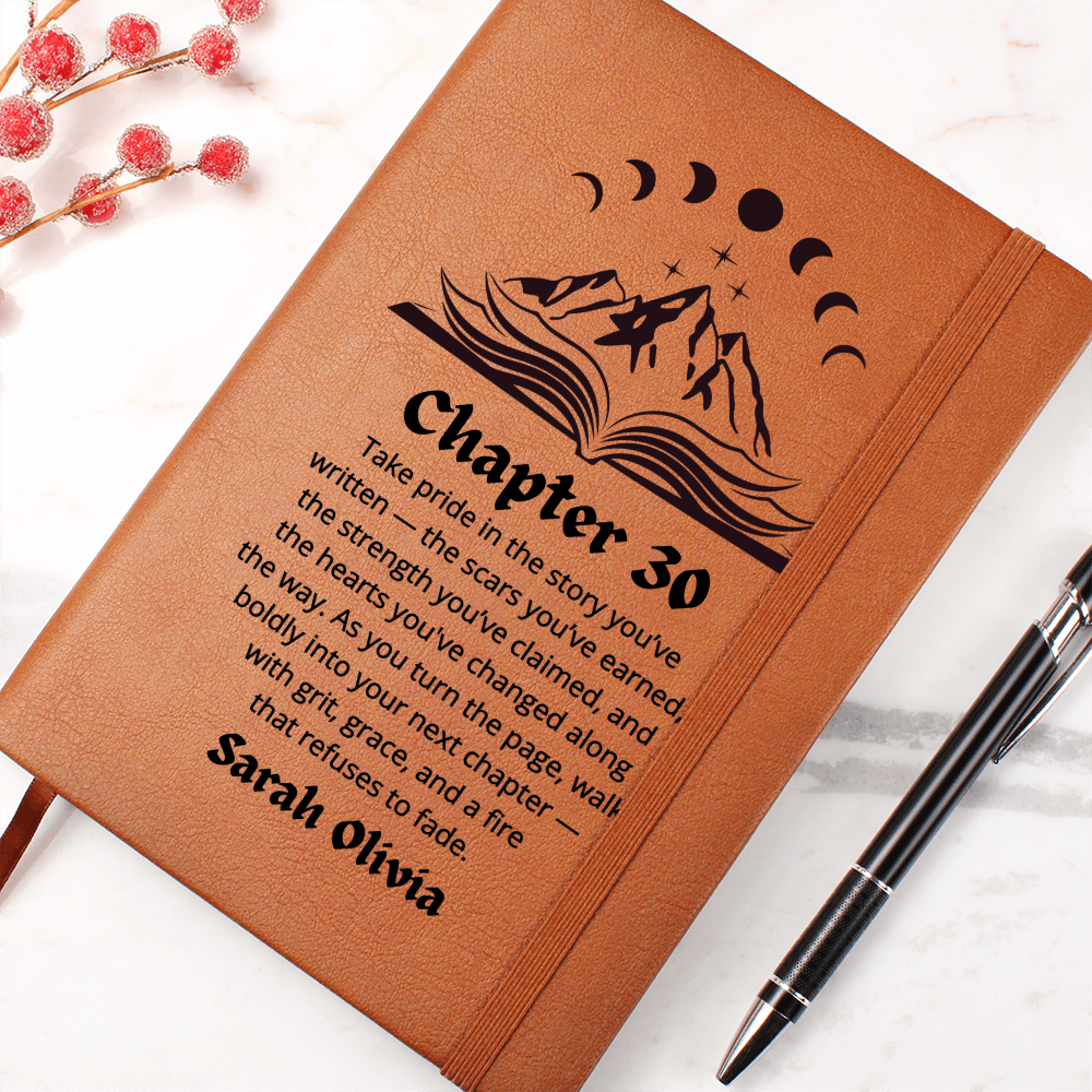 Chapter Thirty Custom Journal, Thirtieth Birthday Gifts, Personalized 30th Birthday Book Lover Gift Bookish Birthday Gift for Her