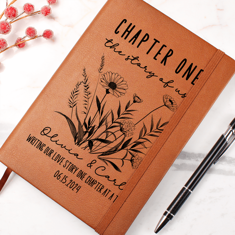 Chapter 1 Love Letters Journal Personalized Couples Notebook Custom First Anniversary Paper Gift for Husband Wife Memories Together