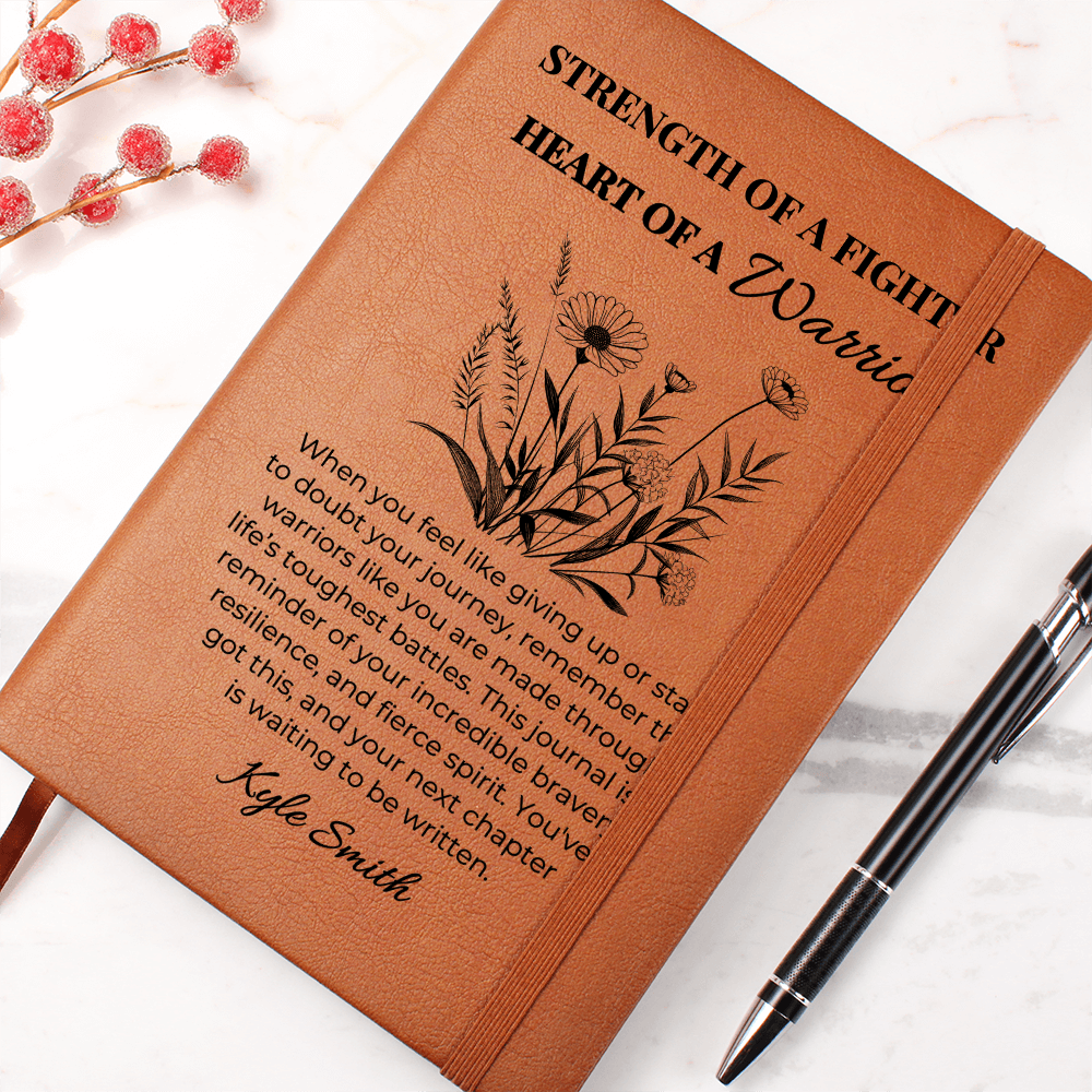Personalized Vegan Leather Journal, Custom Name Notebook, Mental Health Recovery Gift, Encouragement Gifts, Christmas Gift Idea