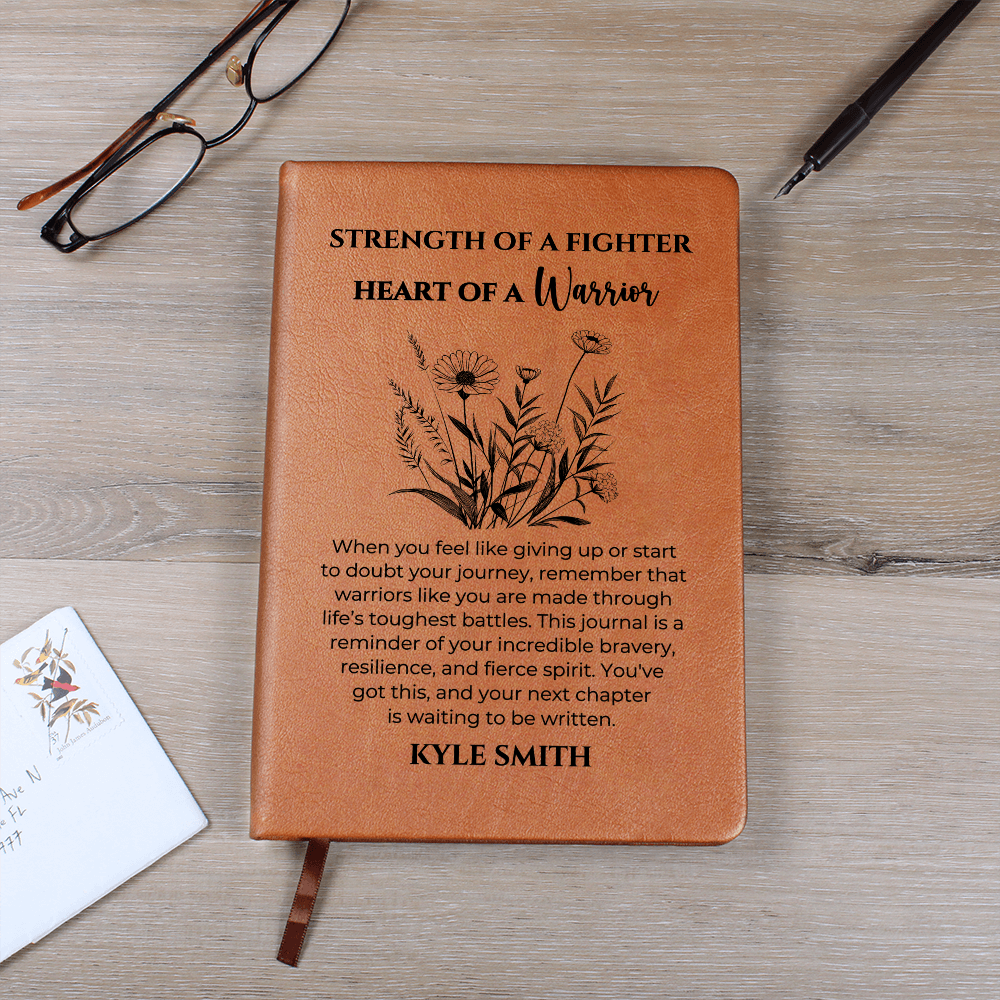 Personalized Vegan Leather Journal, Custom Name Notebook, Mental Health Recovery Gift, Encouragement Journal, Christmas Gift Idea