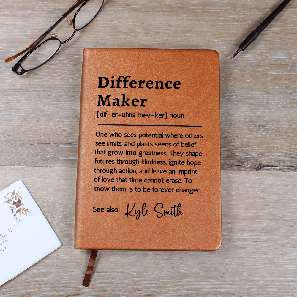 Difference Maker Journal, Mentor Gift, Teacher Appreciation Gift, Thank You Notebook, Retirement Gift, Christmas Gift for Coworker or Boss