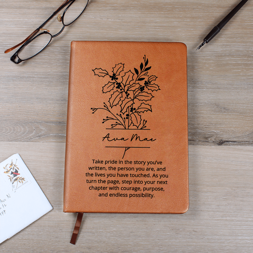 Any Age Birthday Guestbook A5 Journal Birth Flower Bouquet Gift for Her