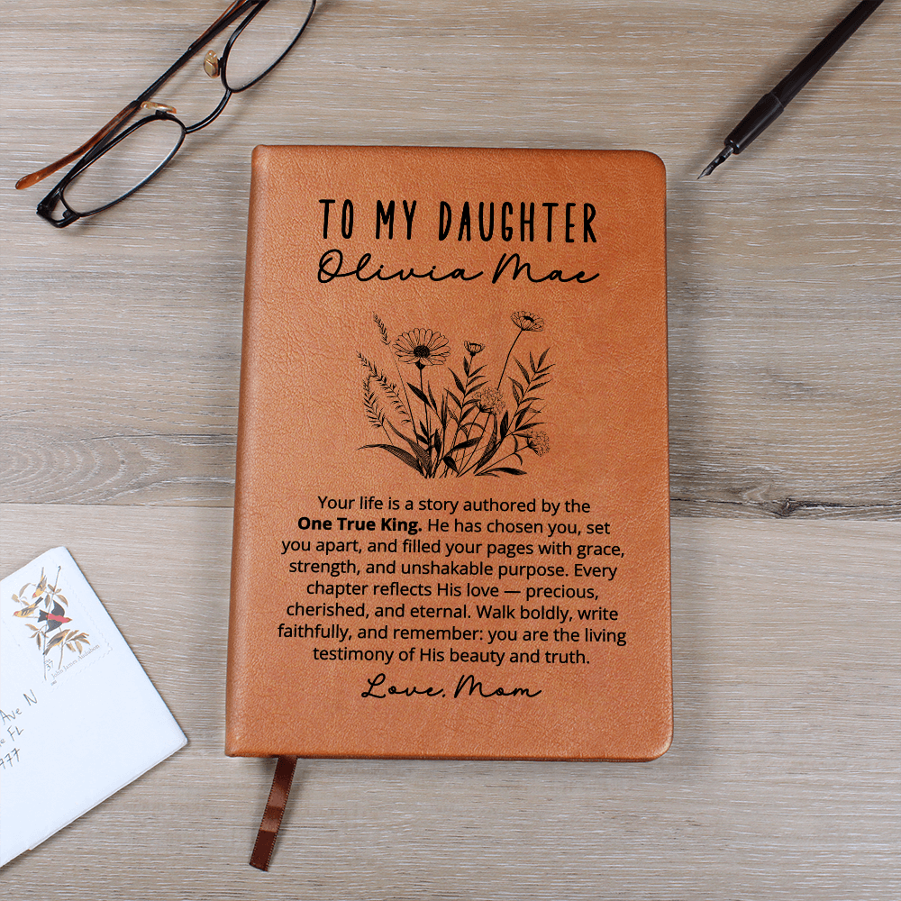 Personalized Christian Journal Gift for Daughter Custom Faith-Based Gift with Name, Daughter of the King, Religious Inspirational Notebook for Her