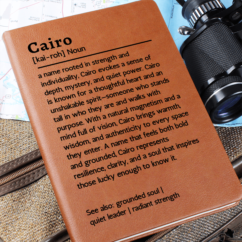 Custom Name Definition Journal – Personalized Word Meaning Notebook – Thoughtful Christmas Gift for Him Her – Unique Birthday Gift – Vegan Leather Keepsake