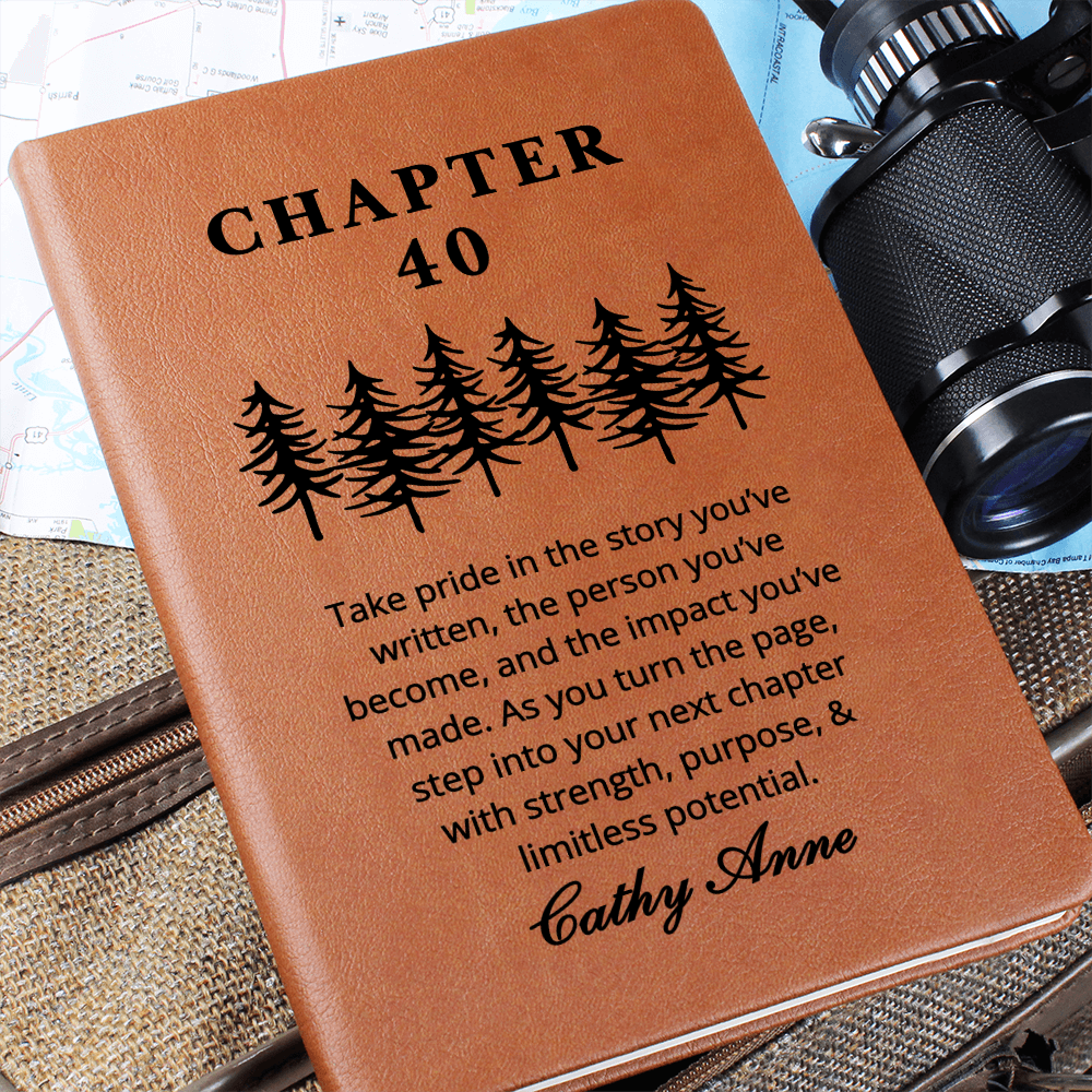 Forty Birthday Gift Best Friend Personalized Name Journal Gift for Her Bookish 40th Birthday Gift For Book Lovers, Fortieth Guestbook Tree