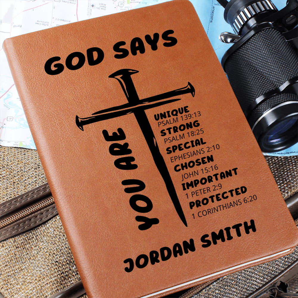 Personalized Prayer Journal For Him, Custom Bible Verse Leather Journal, Father's Day Gift, Birthday Christian Gift for Men