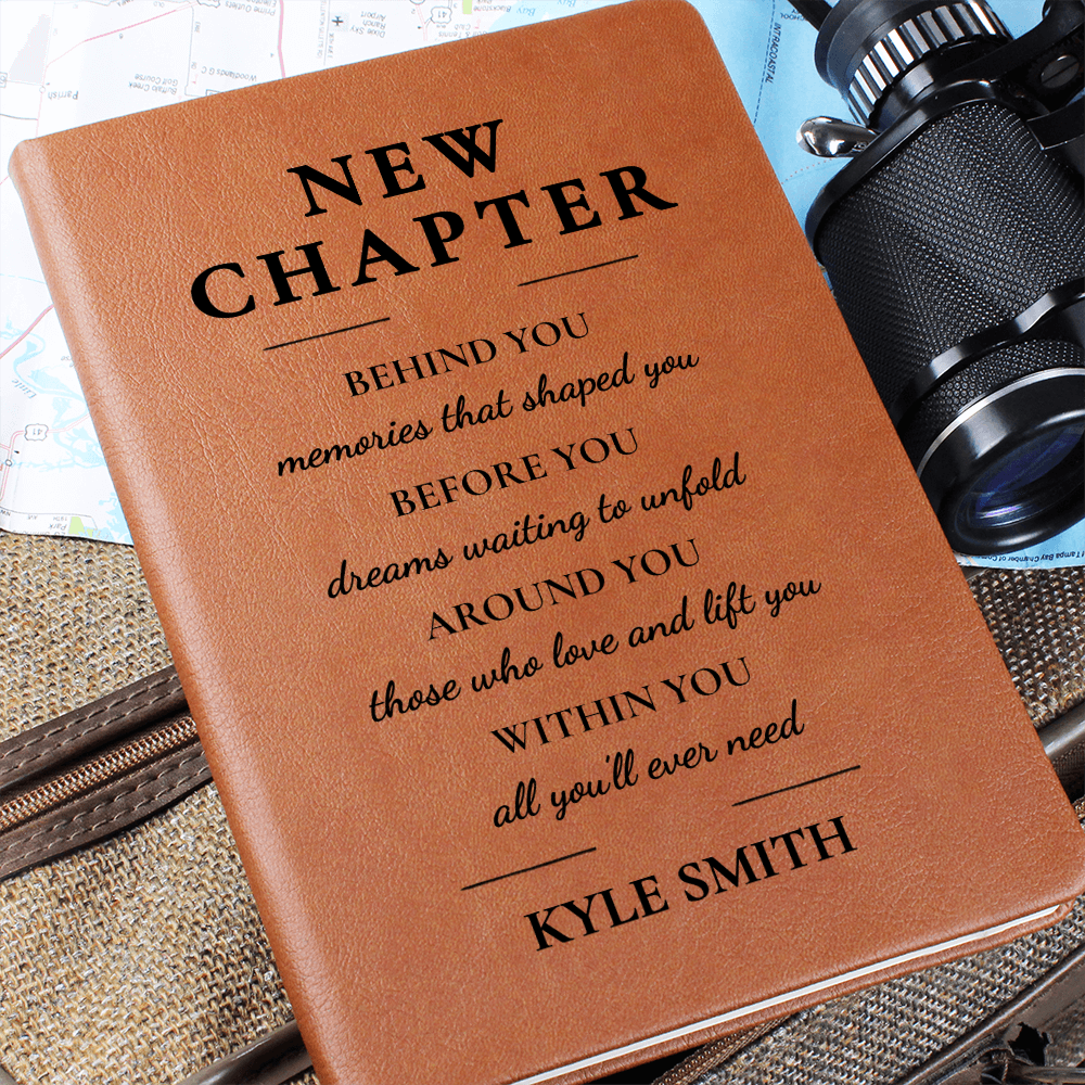 New Chapter Journal, Personalized Vegan Leather Notebook, Retirement Gift, New Job Gift, Divorce Recovery Gift, Fresh Start Encouragement