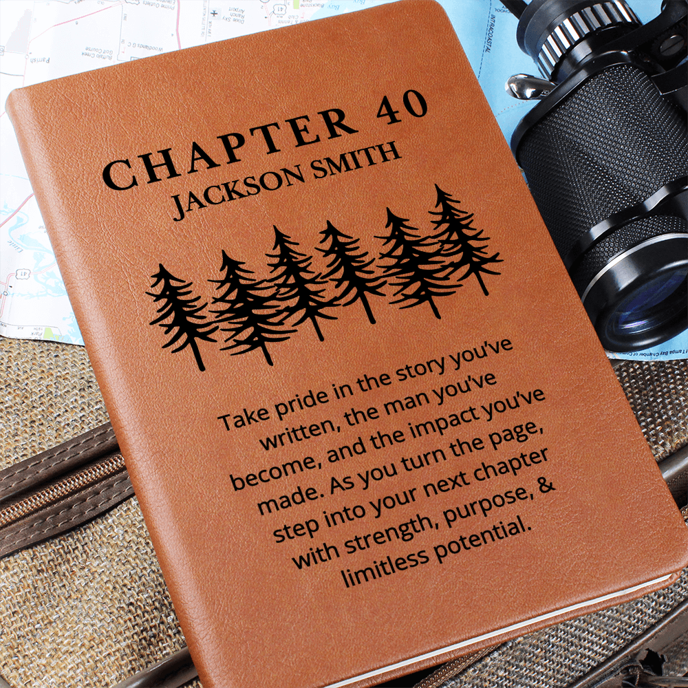 40th Birthday Gift, Turning Forty Notebook, 40 Years Old Gift for Him, Chapter 40th Birthday Gift, Men Custom Name Journal Father Uncle Gift