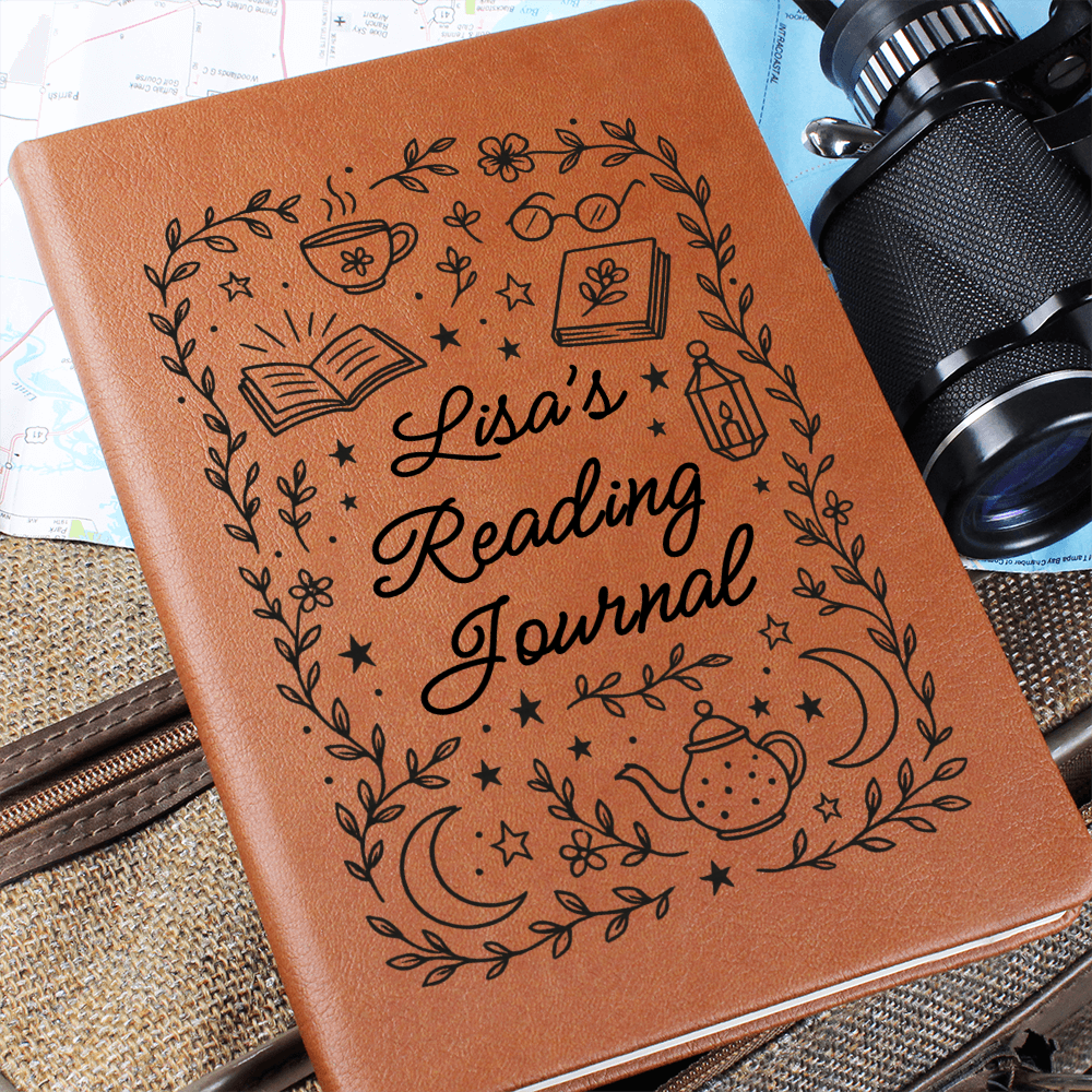 Book Lover Gift – Personalized Reading Journal | BookTok Notebook, Custom Vegan Leather Journal, Cozy Bookish Gift for Her or Teen