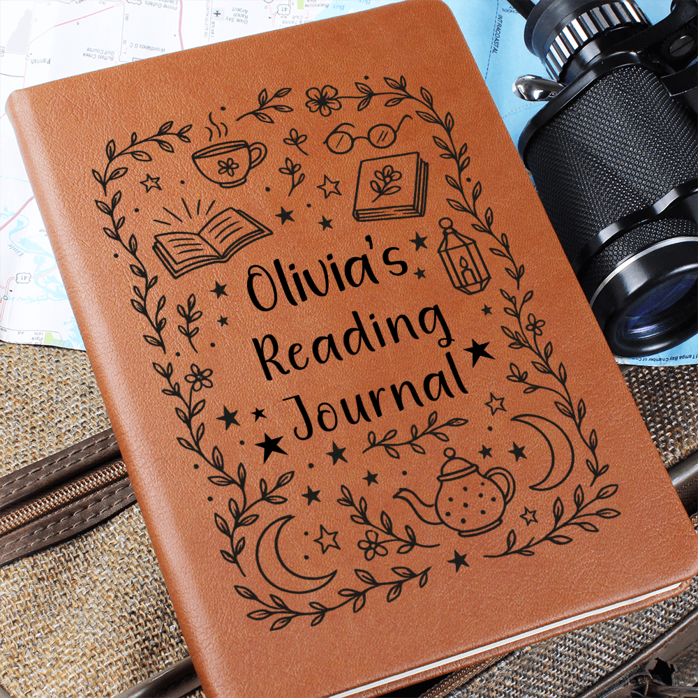 Personalized Reading Journal for Book Lovers – Custom Book Review Custom Vegan Leather Notebook Gift for Women, Teens, Teachers, Students