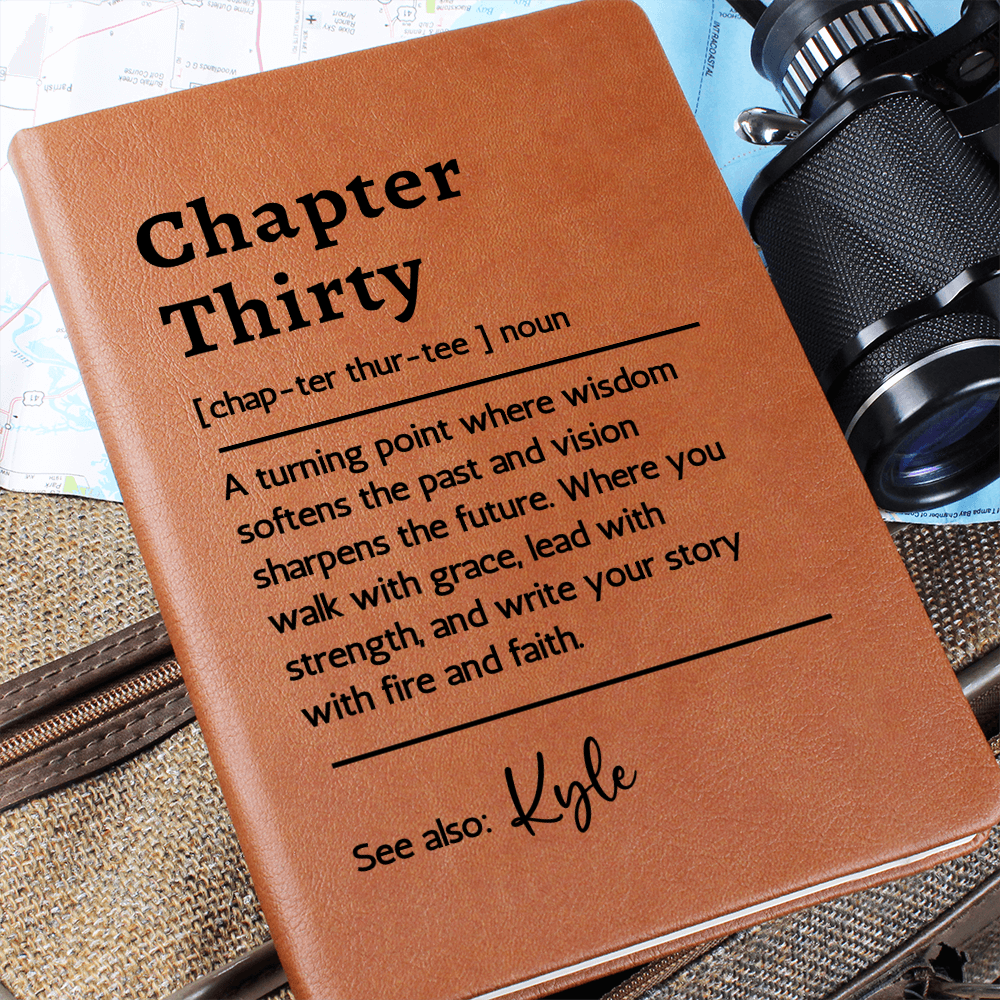 30th Birthday Gift Journal for Her or Him, Personalized Chapter Thirty Notebook with Name, Custom Milestone Keepsake for 30 Year Old