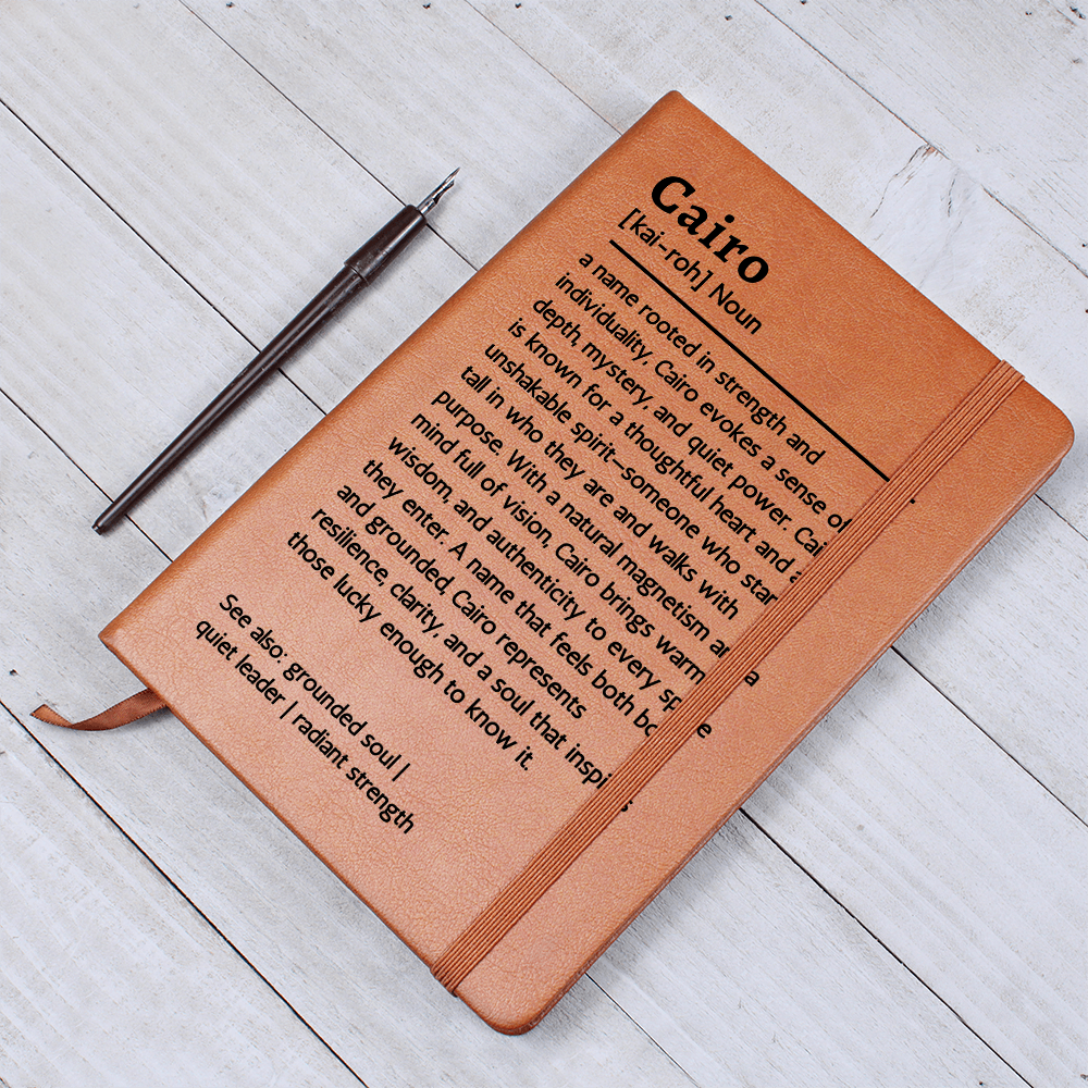 Custom Name Definition Journal – Personalized Word Meaning Notebook – Thoughtful Christmas Gift for Him Her – Unique Birthday Gift – Vegan Leather Keepsake