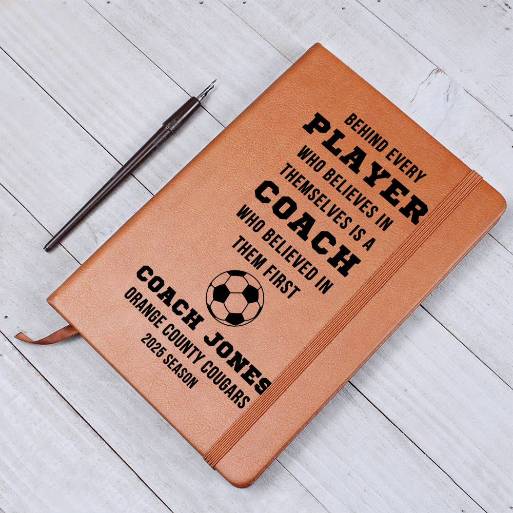 Personalized Coach Gift Journal – Custom Team Name, Coach Name & Sport Icon – End of Season Sports Notebook for Any Coach Appreciation