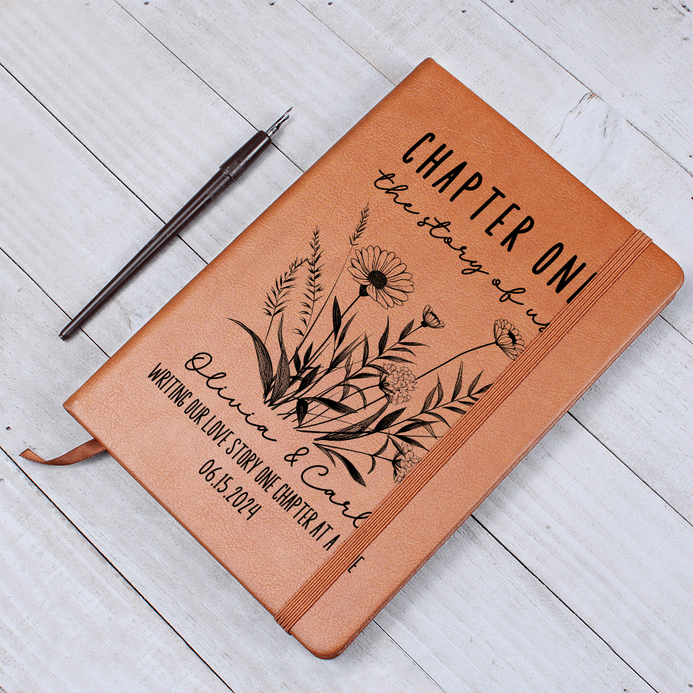Chapter 1 Love Letters Journal Personalized Couples Notebook Custom First Anniversary Paper Gift for Husband Wife Memories Together