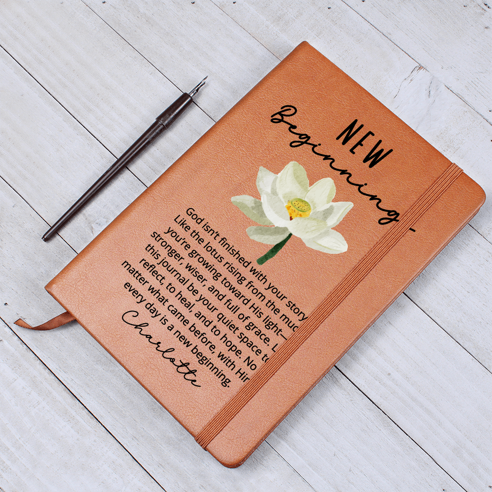 Christian New Beginnings Journal Gift for Her – Faith-Based Lotus Flower Notebook – Encouragement, Divorce, Sobriety, Recovery Gift