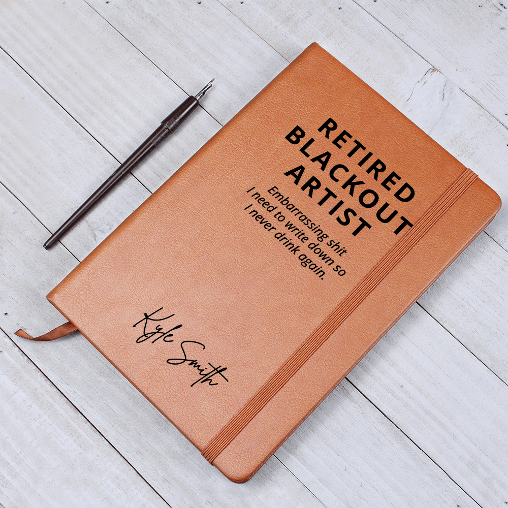Personalized Name Sobriety Journal, Custom Vegan Leather Notebook, Recovery Gift, Sober Milestone Keepsake, Sponsor Gift
