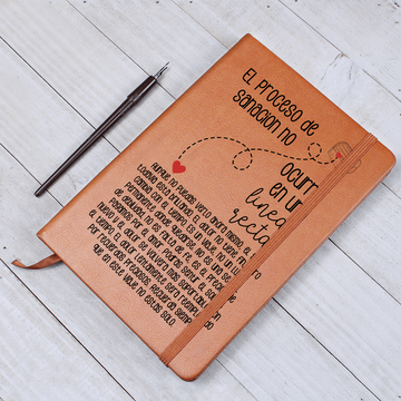 Spanish Grief Journal Gift - Healing is Not Linear - Vegan Leather Encouragement Notebook - Bereavement Gift for Loss - Diario Español