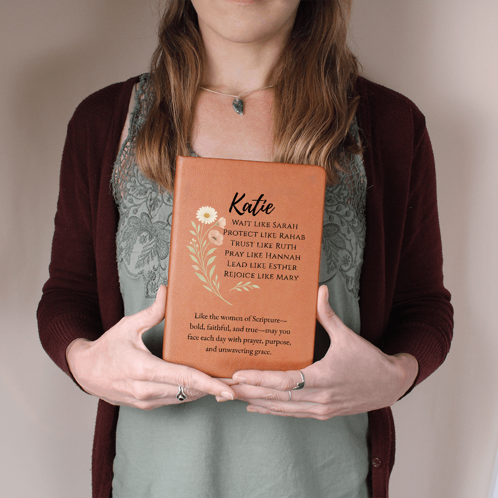 Personalized Christian Journal for Women β Women of the Bible Gift β Faith-Based Prayer Notebook β Vegan Leather Gift