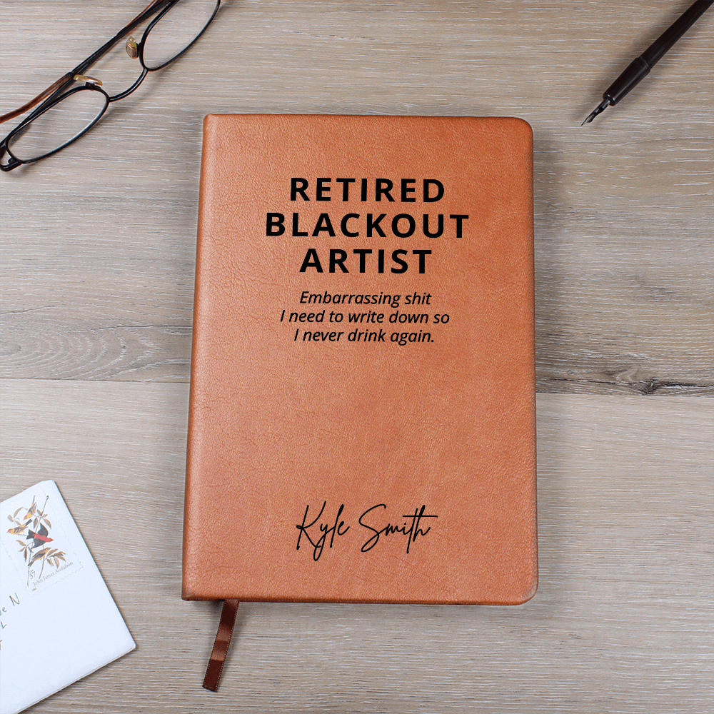Personalized Name Sobriety Journal, Custom Vegan Leather Notebook, Recovery Gift, Sober Milestone Keepsake, Sponsor Gift