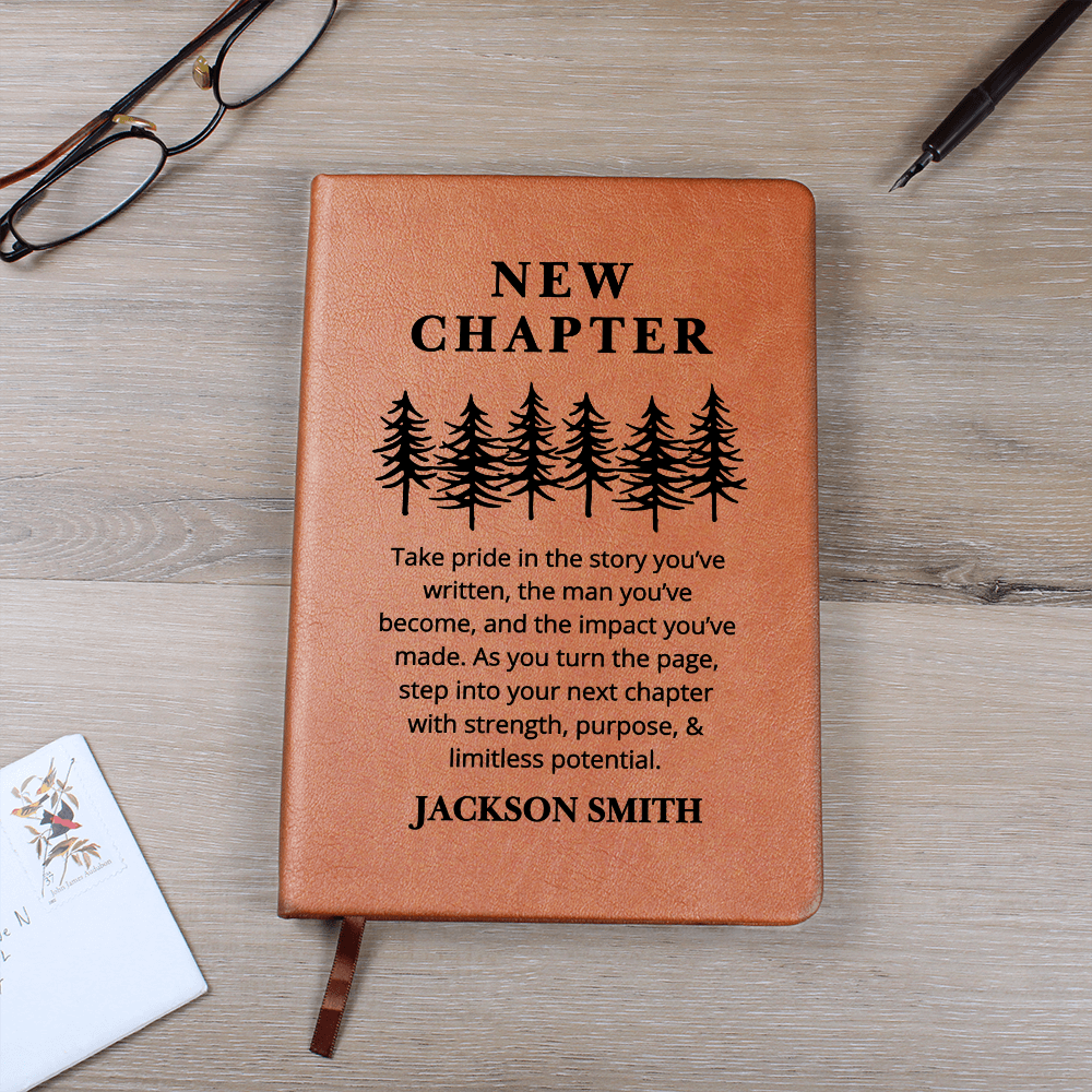 New Chapter Custom Notebook, Graduation Gift for Son, Nephew, Grandson, Friend Coworker Leaving Going Away Gift, Farewell Gift, Retirement Gift