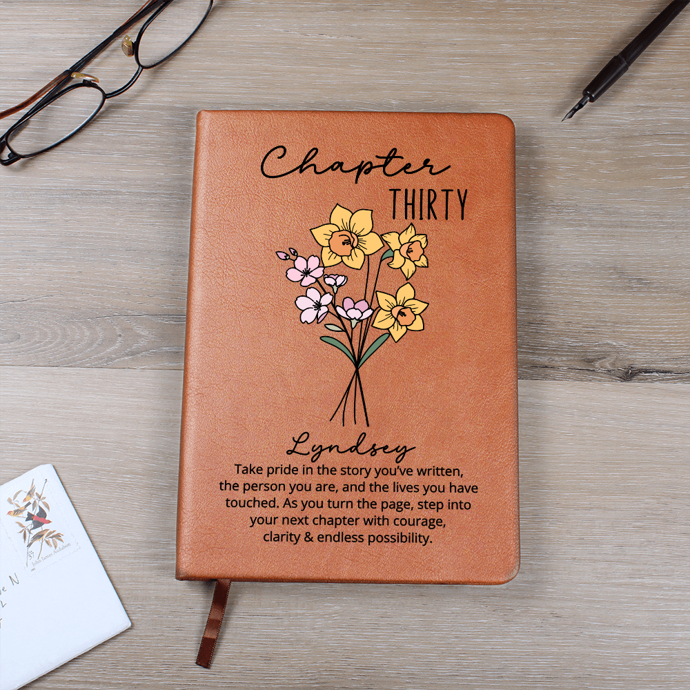 30th Birthday Gift for Her or Him-Chapter 30 Name Journal, Birth Month Flower Notebook, Sentimental Personalized Birthday Gift for Daughter