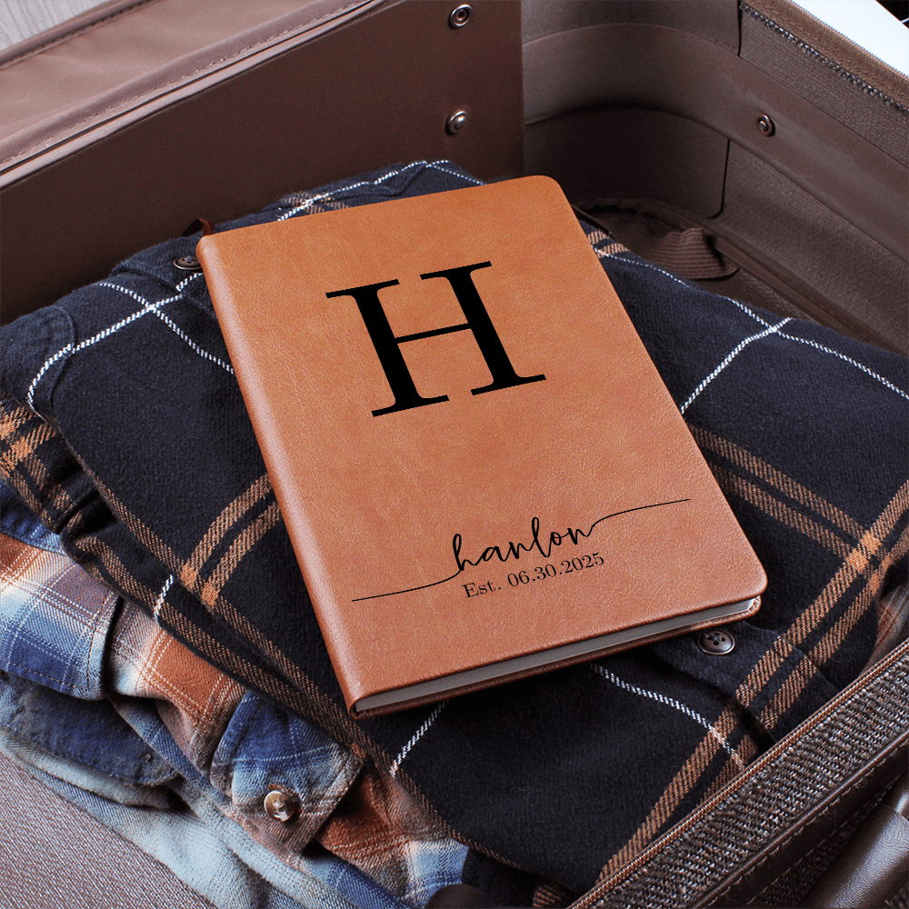 Personalized Family Name Journal – Custom Monogram Gift with EST. Date – Wedding Guest Book, Anniversary, Housewarming Gift for Couple