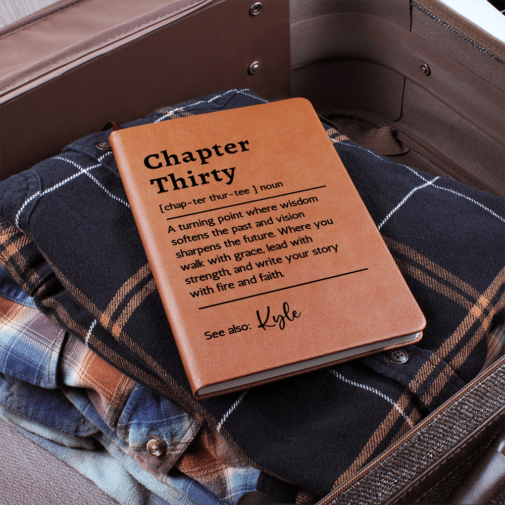 30th Birthday Gift Journal for Her or Him, Personalized Chapter Thirty Notebook with Name, Custom Milestone Keepsake for 30 Year Old
