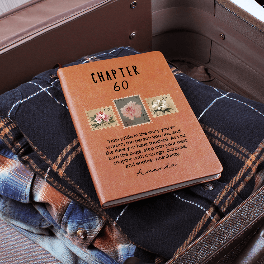 60th Birthday Gift for Women or Men, Chapter 60 Name Journal, Wildflower Gifts Notebook, Personalized 60 Years Old Birthday Present