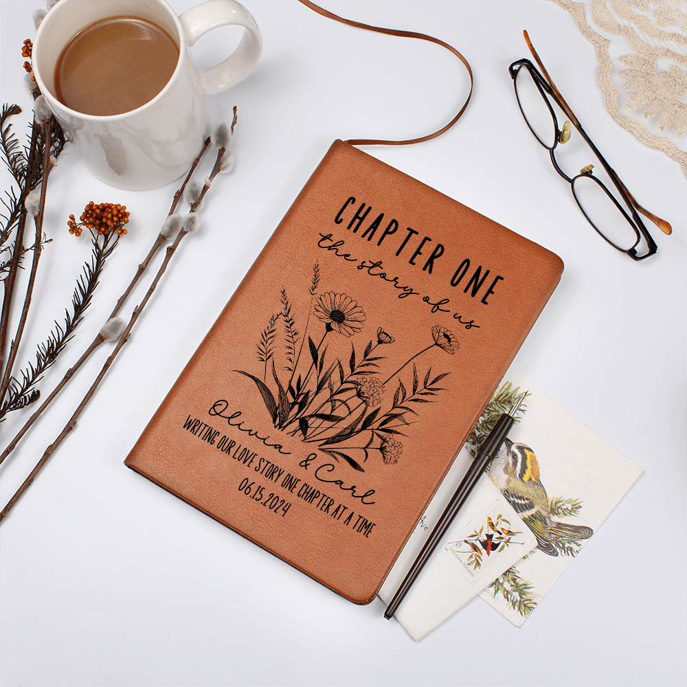 Chapter 1 Love Letters Journal Personalized Couples Notebook Custom First Anniversary Paper Gift for Husband Wife Memories Together