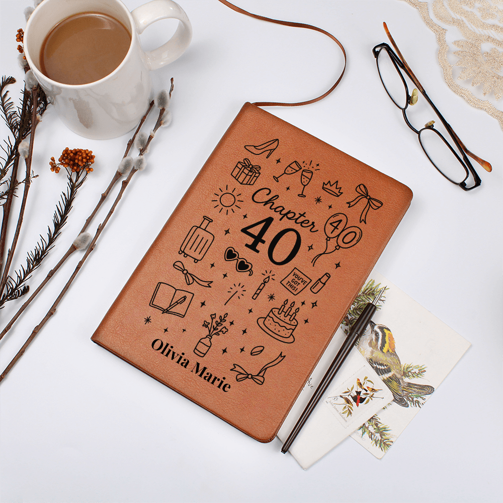 Chapter 40 Birthday Journal for Her – Custom 40th Birthday Gift for Women – Milestone Gift Idea – Turning 40 Keepsake Notebook