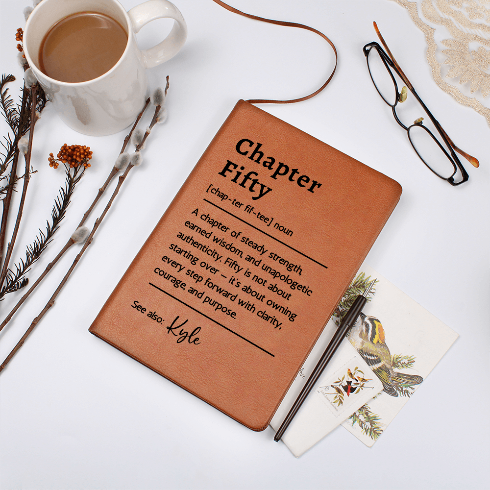 Custom Definition 50th Birthday Gift for Women or Men, 50th Birthday Christmas Gift for Him or Her, Chapter Fifty Journal, Personalized Milestone Gift