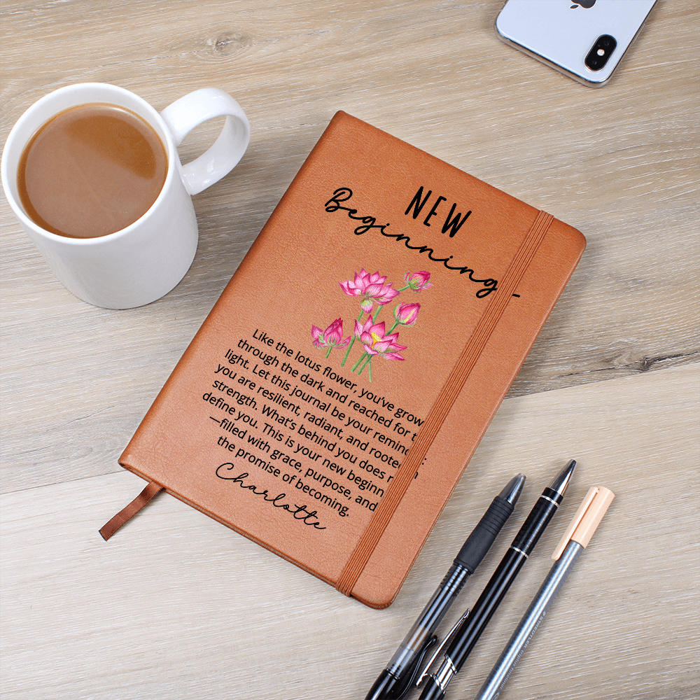 Personalized Lotus Flower Journal for Her – New Chapter Encouragement Gift – Divorce, Healing, Self Love, Recovery, Fresh Star Notebook