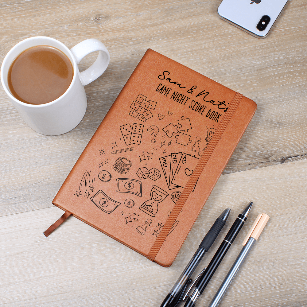 Custom Family Game Night Gifts Personalized Vegan Leather Score Book Families Board Game Lover Christmas Gift Gaming Couples Fun Gamenight