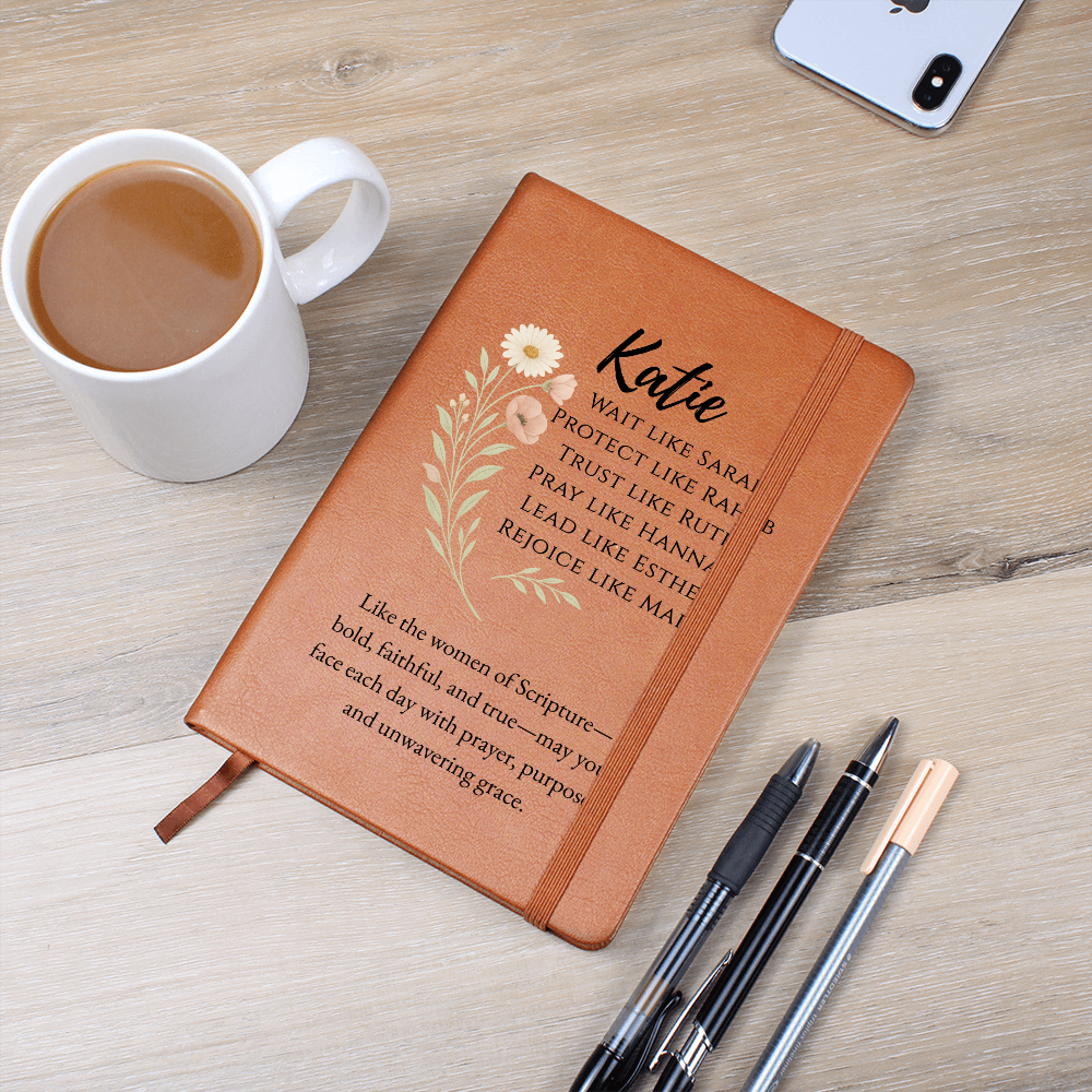 Personalized Christian Journal for Women β Women of the Bible Gift β Faith-Based Prayer Notebook β Vegan Leather Gift