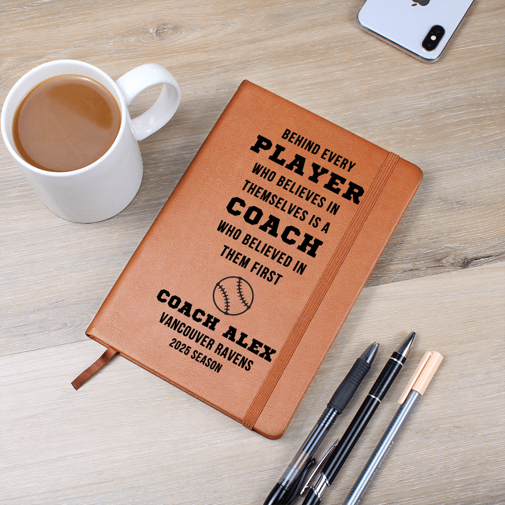 Custom Coach Journal Gift – Personalized Sports Notebook with Team Name, Coach Name & Year – End of Season Coach Thank You