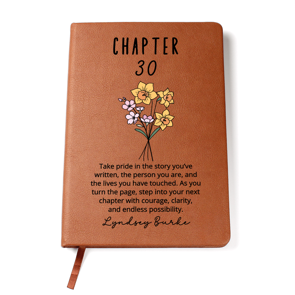30th Birthday Gift for Her or Him-Chapter 30 Name Journal, Flower Notebook, Sentimental Personalized Birthday Gift for Daughter