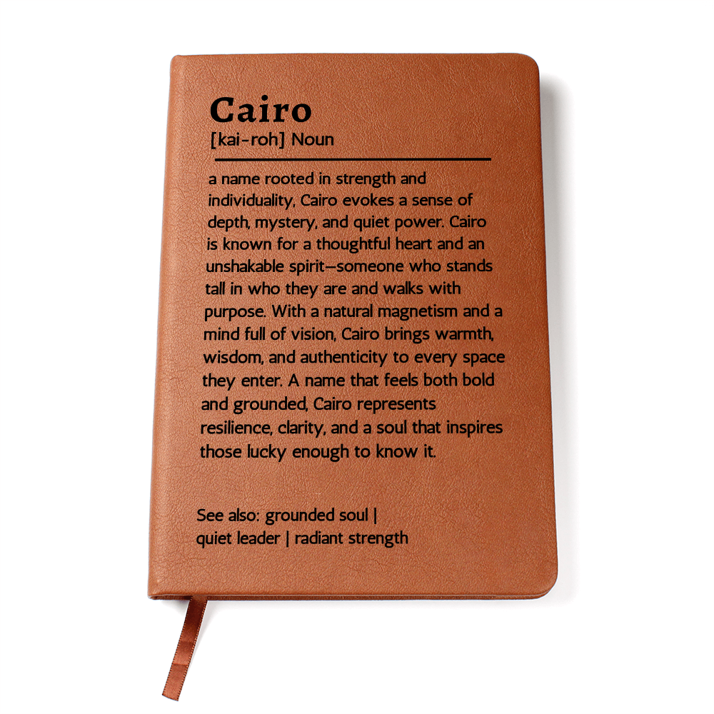 Custom Name Definition Journal – Personalized Word Meaning Notebook – Thoughtful Christmas Gift for Him Her – Unique Birthday Gift – Vegan Leather Keepsake