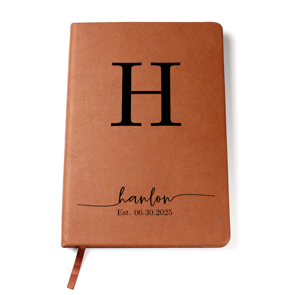 Personalized Family Name Journal – Custom Monogram Gift with EST. Date – Wedding Guest Book, Anniversary, Housewarming Gift for Couple