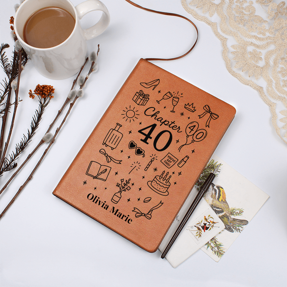Chapter 40 Birthday Journal for Her – Custom 40th Birthday Gift for Women – Milestone Gift Idea – Turning 40 Keepsake Notebook