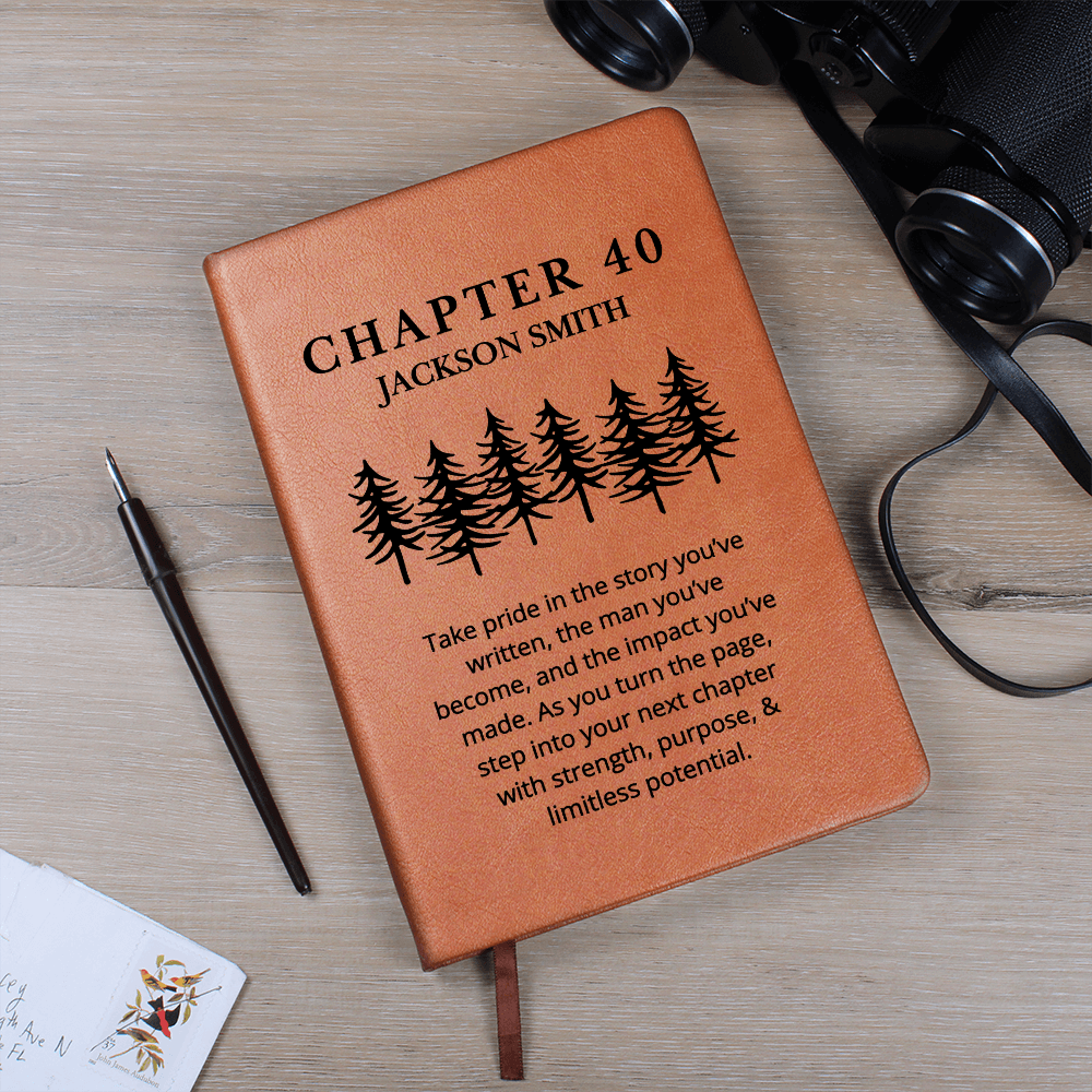 40th Birthday Gift, Turning Forty Notebook, 40 Years Old Gift for Him, Chapter 40th Birthday Gift, Men Custom Name Journal Father Uncle Gift