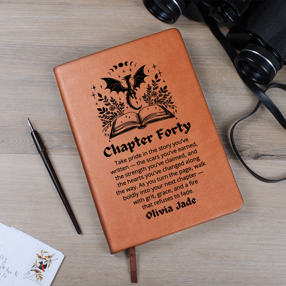 Forty Birthday Gift Best Friend Personalized Name Journal Gift for Her Bookish 40th Birthday Gift For Book Lovers Fortieth One More Chapter