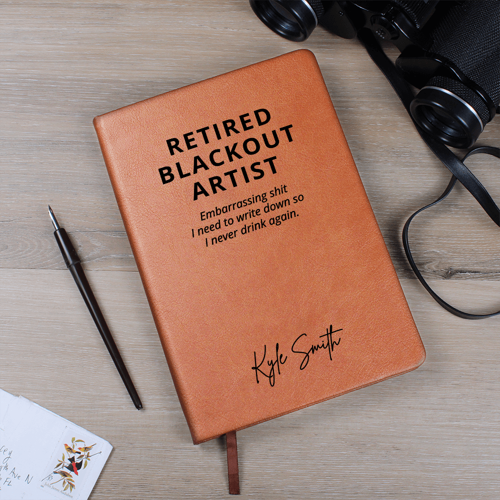Personalized Name Sobriety Journal, Custom Vegan Leather Notebook, Recovery Gift, Sober Milestone Keepsake, Sponsor Gift