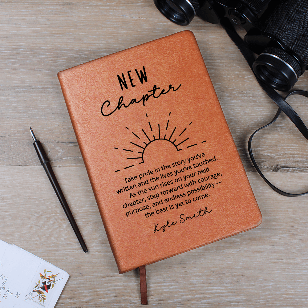 Personalized New Chapter Notebook, Encouragement Gift for Women or Men, Inspirational Birthday Christmas Present Custom Name Journal