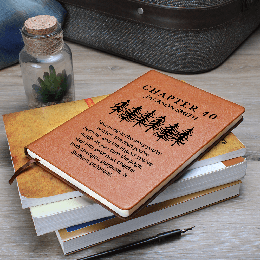 40th Birthday Gift, Turning Forty Notebook, 40 Years Old Gift for Him, Chapter 40th Birthday Gift, Men Custom Name Journal Father Uncle Gift