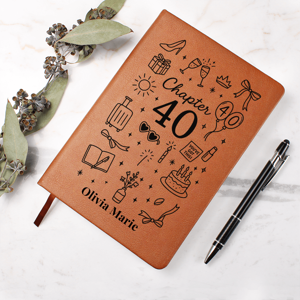 Chapter 40 Birthday Journal for Her – Custom 40th Birthday Gift for Women – Milestone Gift Idea – Turning 40 Keepsake Notebook